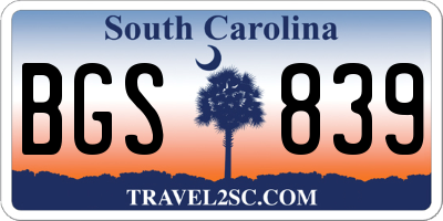 SC license plate BGS839