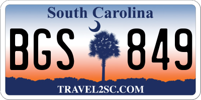 SC license plate BGS849