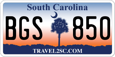SC license plate BGS850