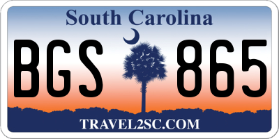 SC license plate BGS865