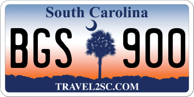 SC license plate BGS900