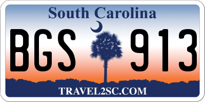 SC license plate BGS913