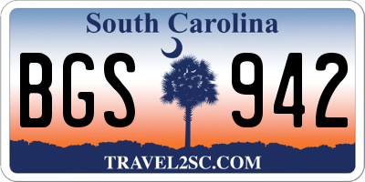 SC license plate BGS942