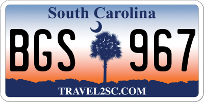 SC license plate BGS967