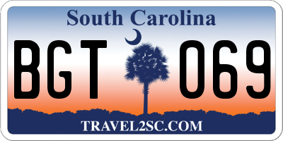 SC license plate BGT069