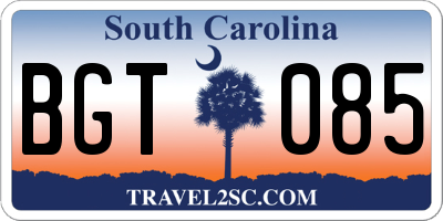 SC license plate BGT085