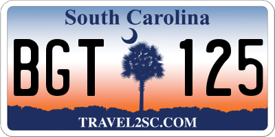 SC license plate BGT125