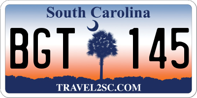 SC license plate BGT145