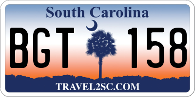 SC license plate BGT158