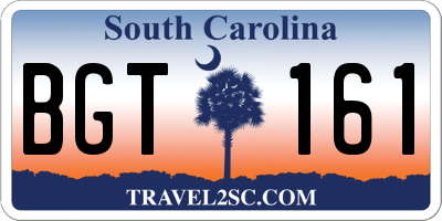 SC license plate BGT161