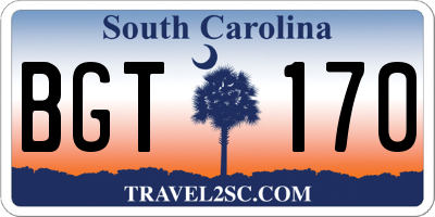 SC license plate BGT170