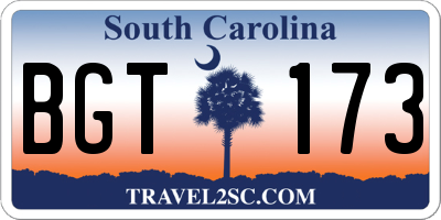 SC license plate BGT173