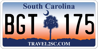 SC license plate BGT175