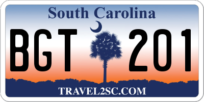 SC license plate BGT201