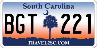 SC license plate BGT221