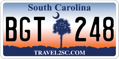 SC license plate BGT248