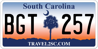 SC license plate BGT257