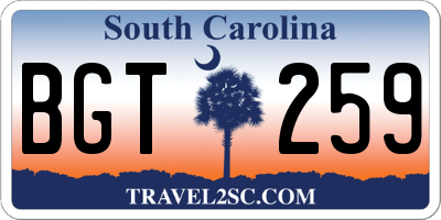 SC license plate BGT259
