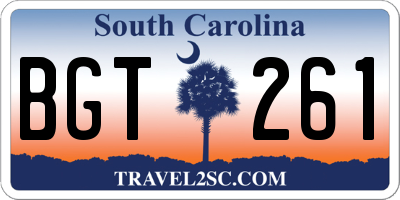 SC license plate BGT261
