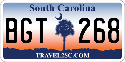 SC license plate BGT268
