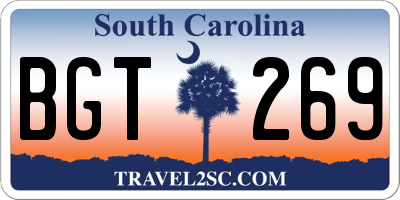 SC license plate BGT269