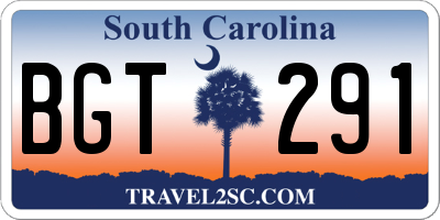 SC license plate BGT291