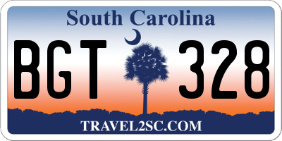 SC license plate BGT328