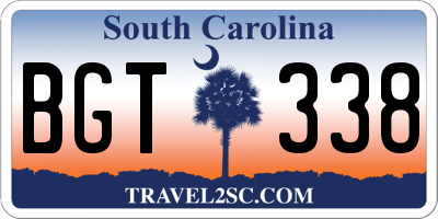 SC license plate BGT338