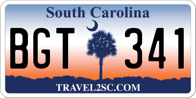 SC license plate BGT341