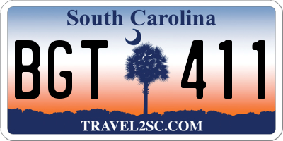 SC license plate BGT411