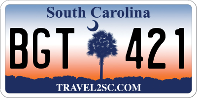 SC license plate BGT421