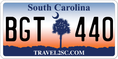 SC license plate BGT440