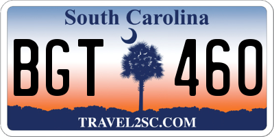 SC license plate BGT460