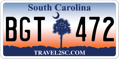 SC license plate BGT472