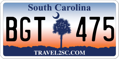 SC license plate BGT475