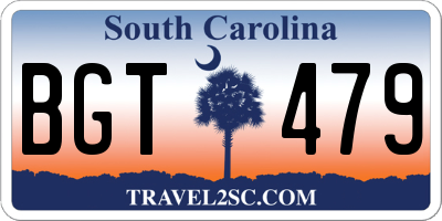 SC license plate BGT479