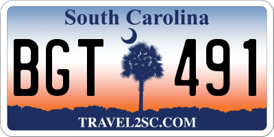 SC license plate BGT491