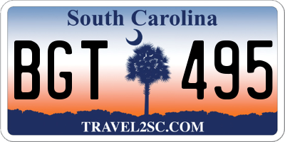 SC license plate BGT495