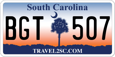 SC license plate BGT507