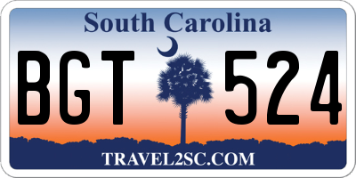 SC license plate BGT524