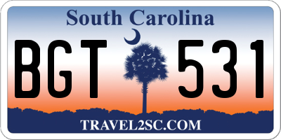 SC license plate BGT531