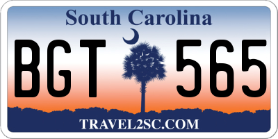 SC license plate BGT565