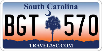 SC license plate BGT570