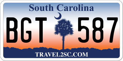 SC license plate BGT587