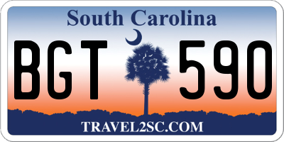 SC license plate BGT590
