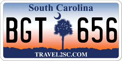 SC license plate BGT656