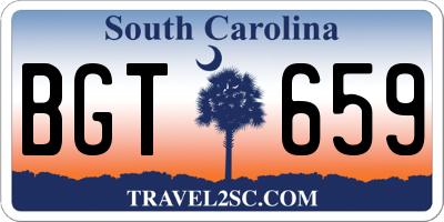 SC license plate BGT659