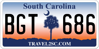 SC license plate BGT686