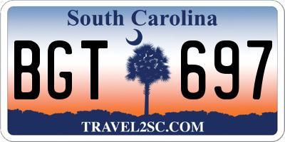SC license plate BGT697