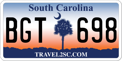 SC license plate BGT698